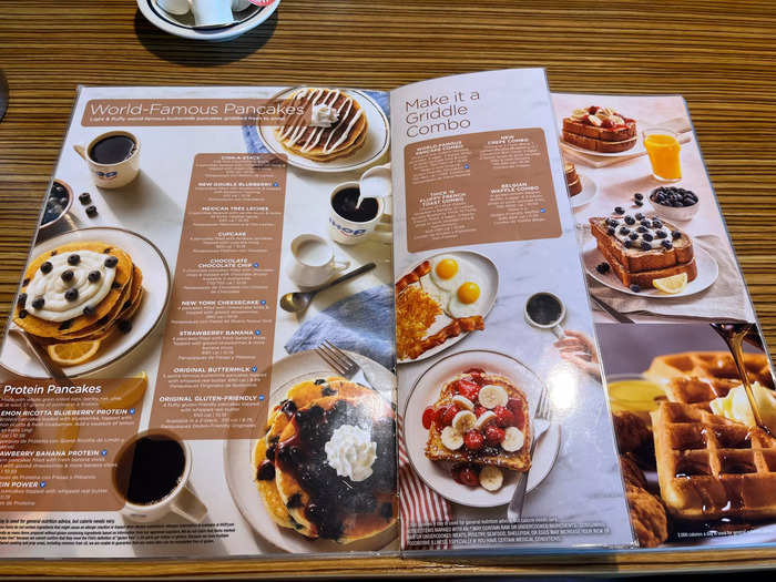 The breakfast menu at IHOP is filled with combination breakfasts.