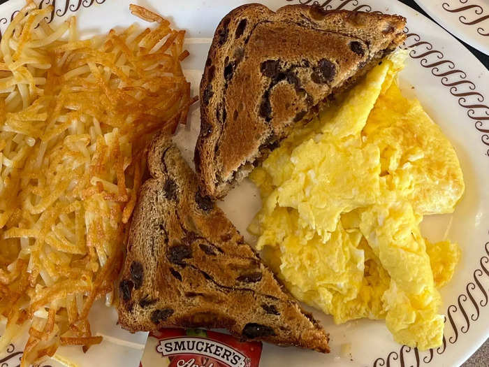 The cinnamon-swirl toast was the star of the show.