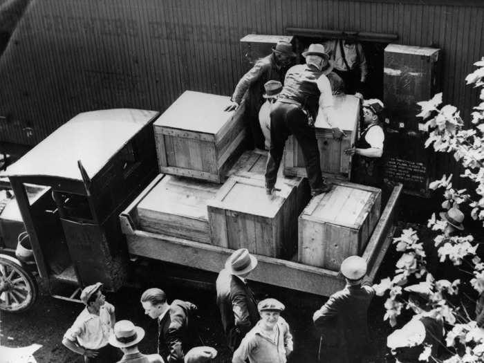 During the Prohibition era, cargo trains were searched for alcohol.