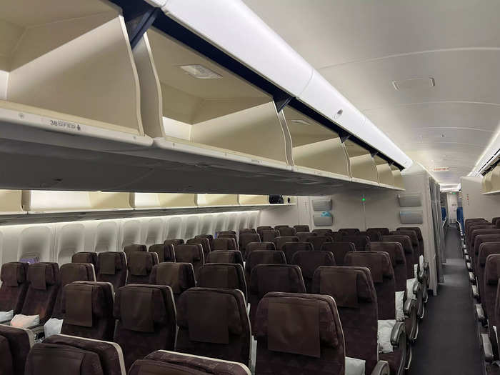 The economy cabin has also changed significantly since the inaugural 747 passenger flight.