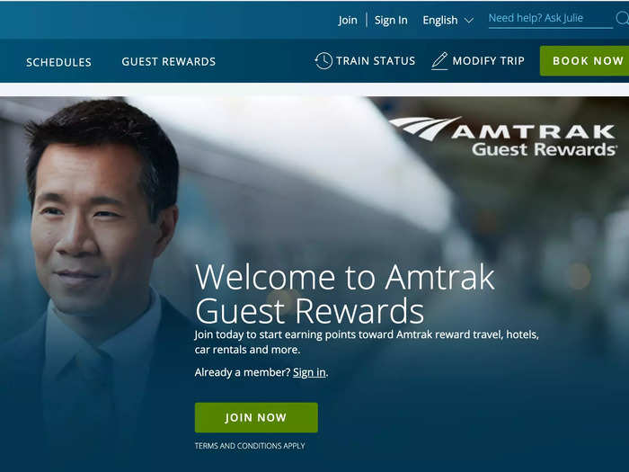 First off, Amtrak has a rewards program, and it