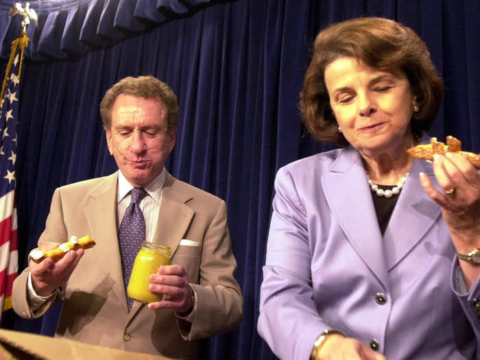 There were lighter moments during her Senate career as well, like when she shared pretzels and mustard with her Republican colleague Sen. Arlen Specter after winning a bet.