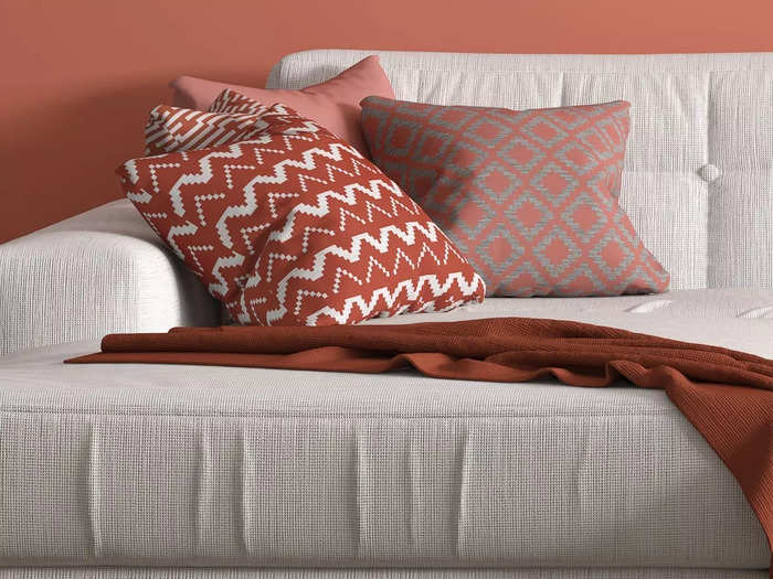 My throw-pillow covers are replaced with ones in fall colors.