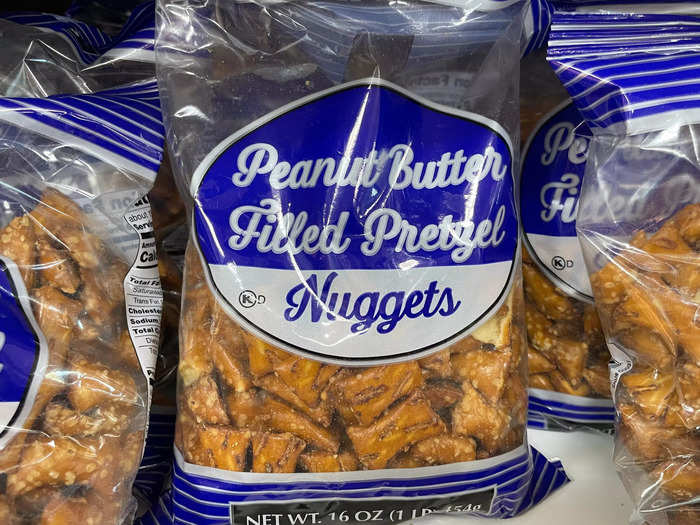 I love the peanut-butter-filled pretzels.