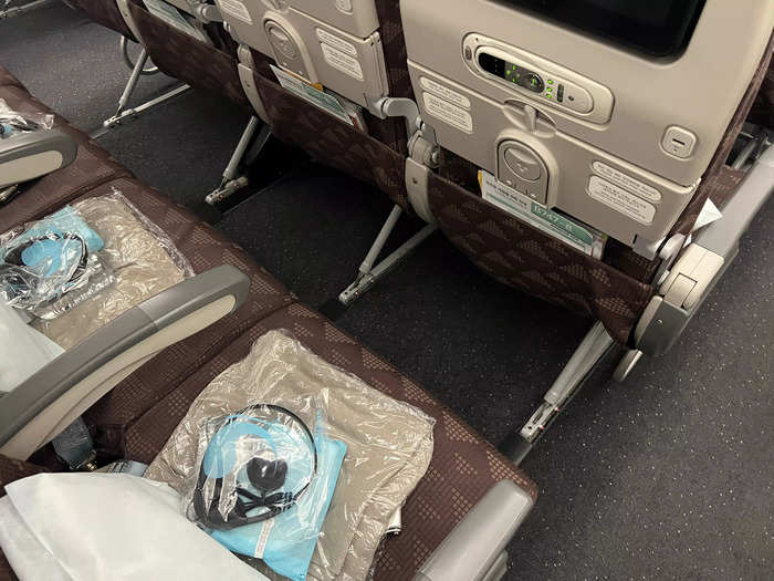 As far as Korean, it also boasted an incredible amount of legroom and was the only airline of the nine to offer a proper amenity kit in economy.