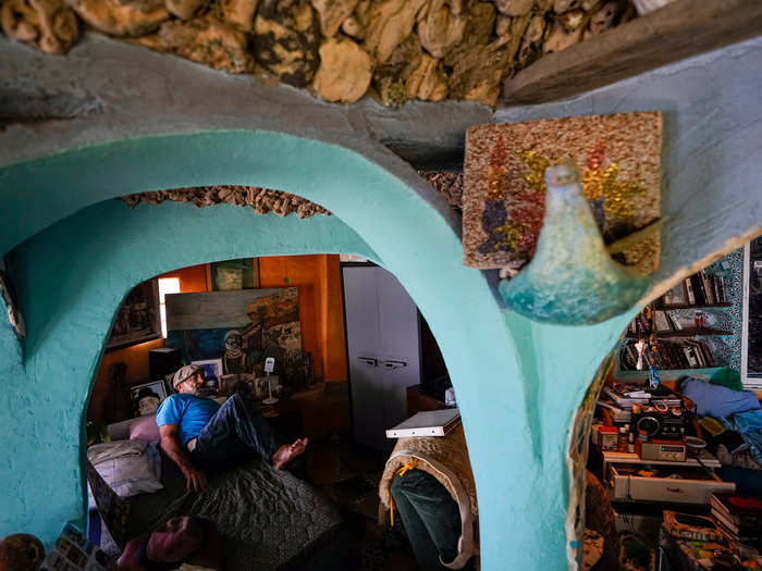 The inside of the Herzliya coastal cave home has many rooms decorated with handcrafted mosaics.