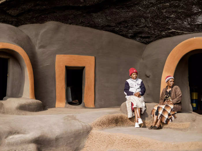 Residents of the Kome Caves do regular upkeep on their homes by reapplying mud and manure to the walls.