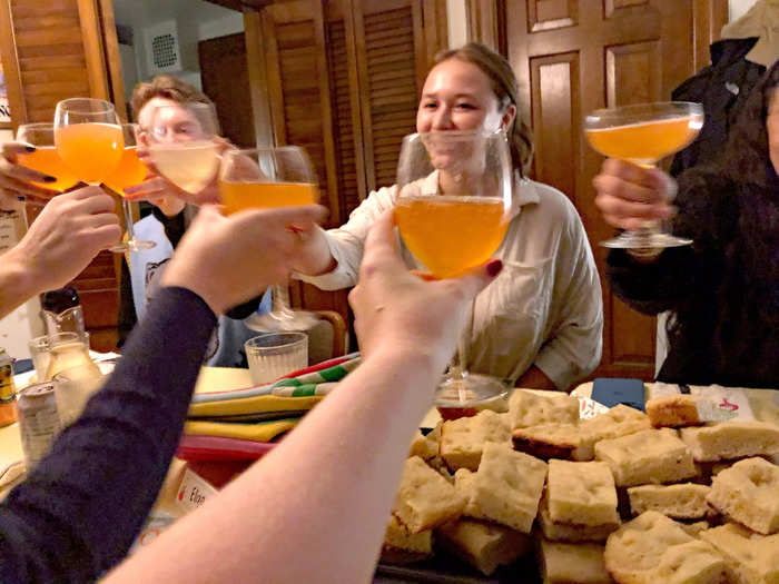 We kicked off the meal with a traditional Dinner With Friends toast.