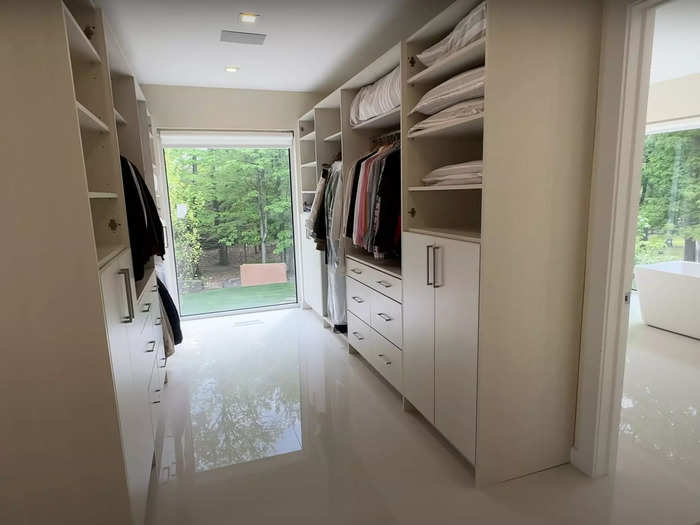 It has its own adjoining walk-in closet.