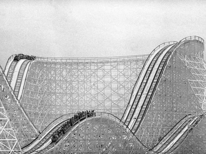 Later that year, Magic Mountain in Valencia, California, introduced the Colossus, which they said was twice as big as any previous roller coaster.