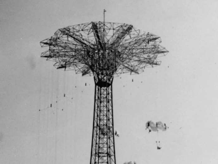 Other rides provided more of a thrill, like the Parachute Jump in the 1950s.