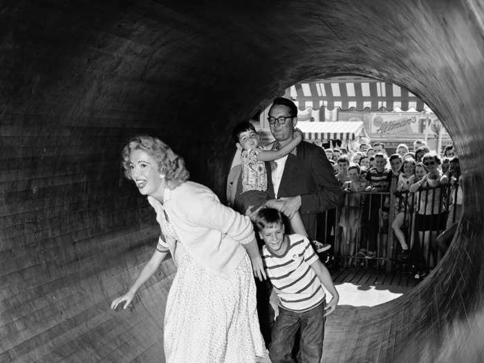 Celebrities were often photographed at amusement parks.