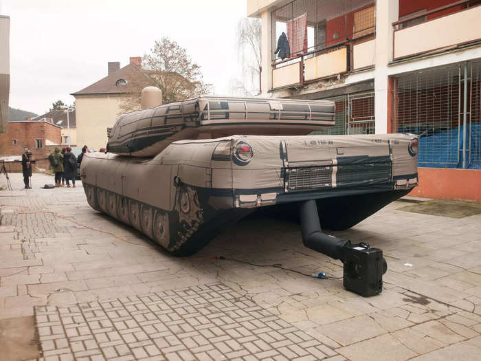 For drone operators, spotting the difference between a real and a fake tank is relatively easy.