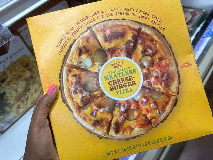 As someone who doesn’t eat beef, the meatless cheeseburger pizza is one of my favorites.