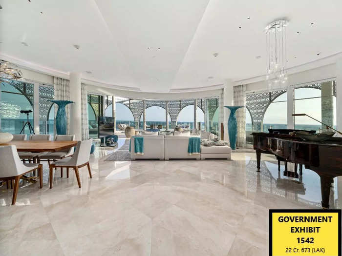 The penthouse is 12,000 square feet and its floor-to-ceiling windows overlook the Albany marina and the Atlantic Ocean.