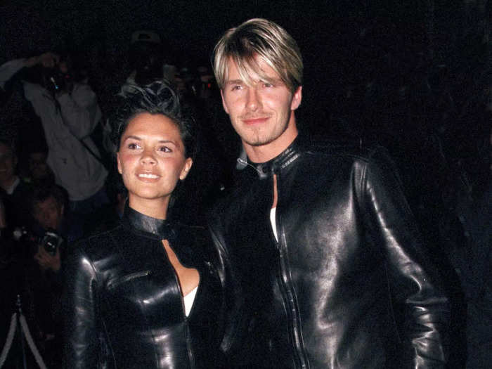 The Beckhams proved they had mastered power-couple fashion in these matching leather outfits.