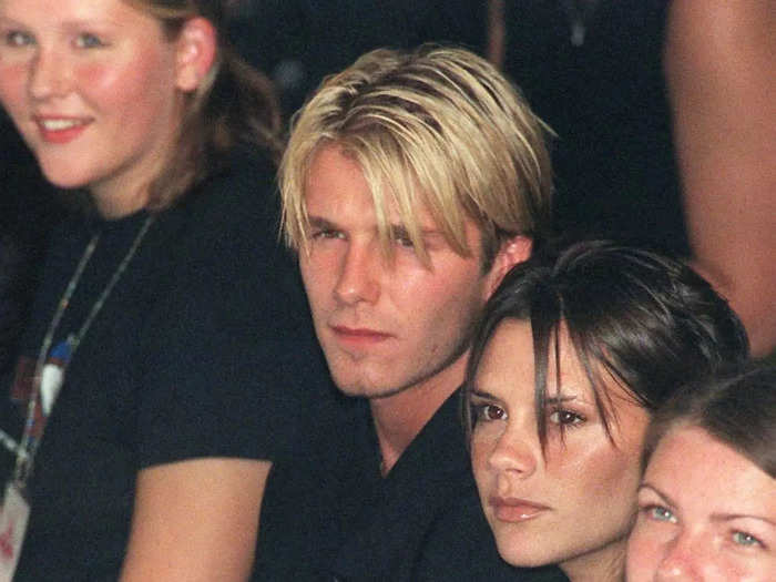 Their relationship attracted a lot of publicity. Here the couple is attending a London Fashion Week show in September 1998.