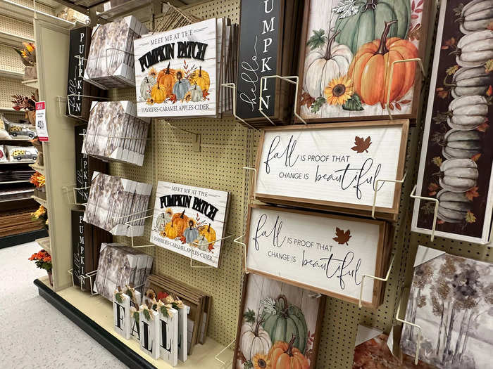 The wall art at Hobby Lobby had a harvest theme.