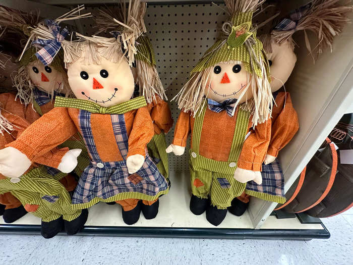 Hobby Lobby had lots of scarecrows, but no scary characters.