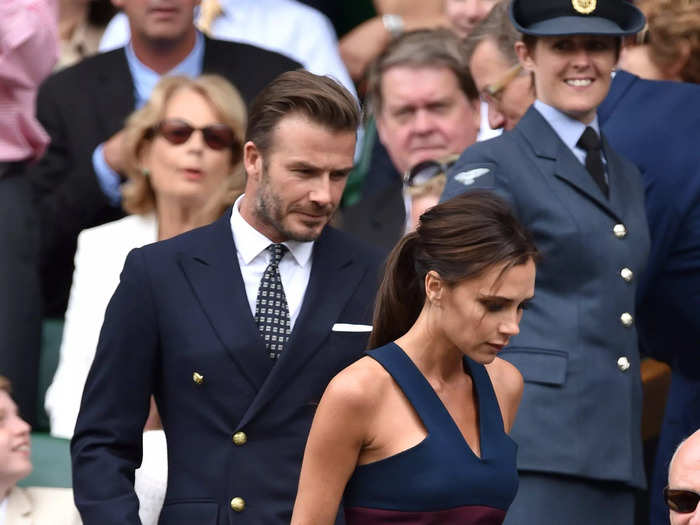 The Beckhams subtly matched in navy outfits to attend Wimbledon in 2014.
