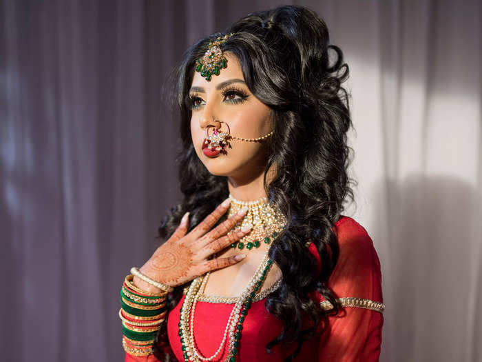 I did my own makeup, which can be super expensive especially within the Indian wedding industry, which could cost around $500 to 600 for one day.