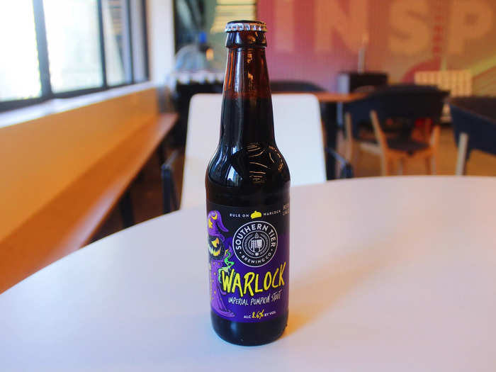 Meanwhile, on the East Coast, we sipped on Warlock Imperial Pumpkin Stout from Southern Tier Brewing Company based in Lakewood, New York.