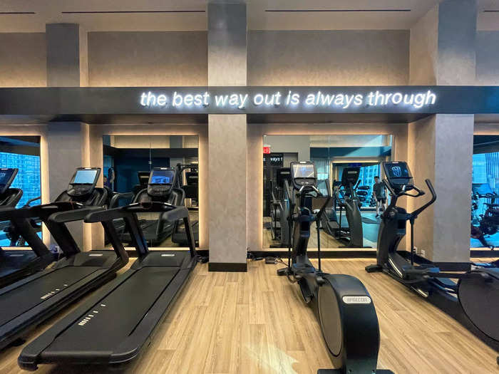 Even the neon sign in the hotel gym and rear dining room screamed “millennial.”