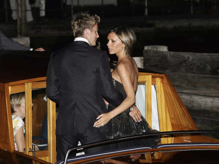 During the Venice Film Festival in 2006, the couple gave each other a cheeky pat on the back on a canal boat ride.