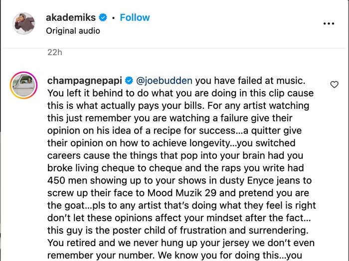 Drake responded the same day and slammed Budden for criticizing "For All the Dogs."