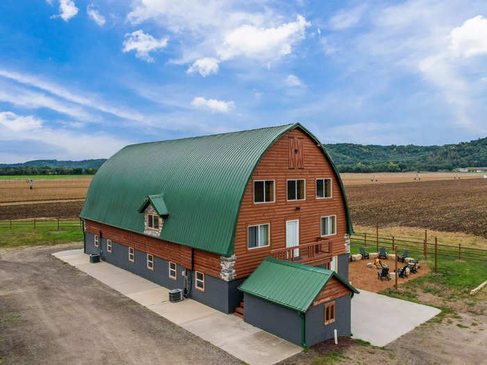 A converted barn property in rural Wisconsin has been turned into an Airbnb that can be rented from $700 per night.