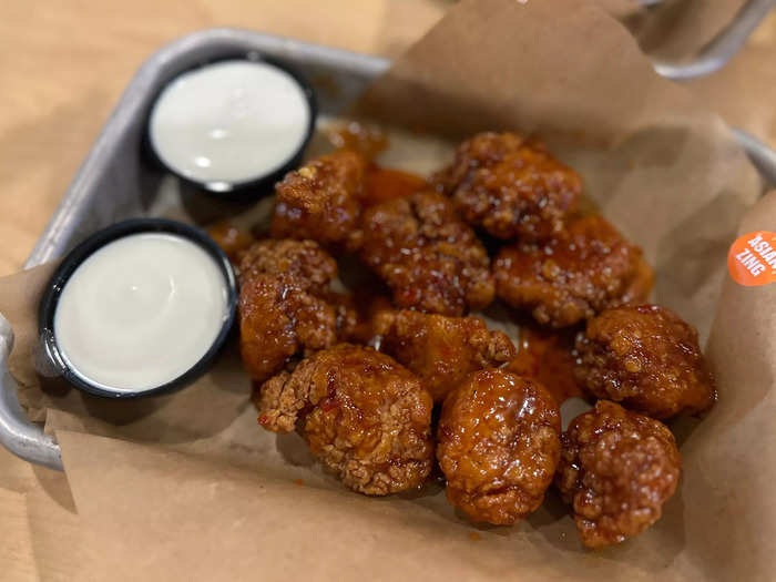 The boneless wings were a highlight for me.