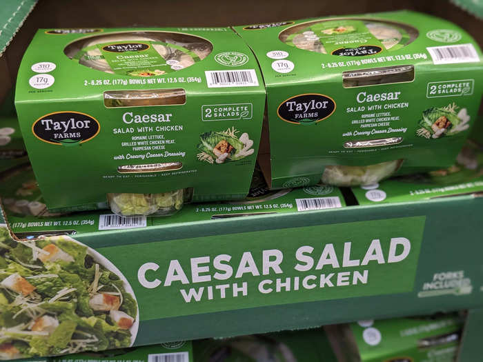 The Taylor Farms Caesar salad with chicken is an easy lunch for my daughter.