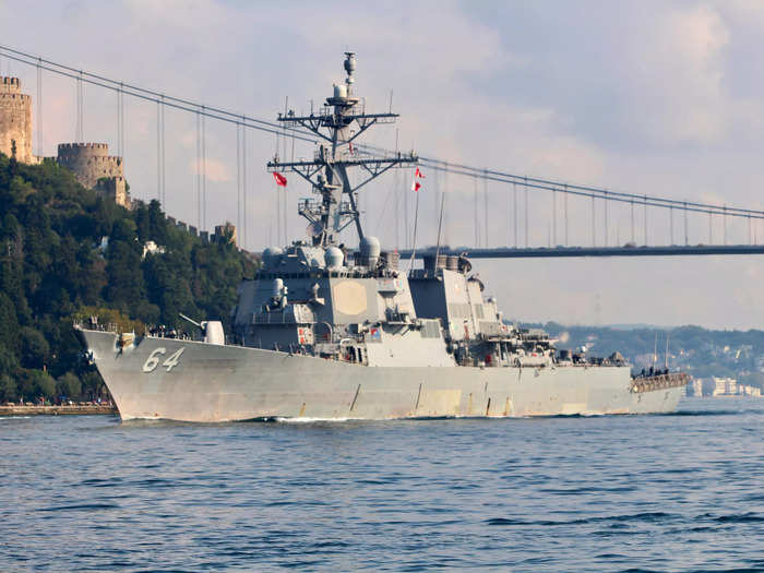 The US Navy destroyer USS Carney.