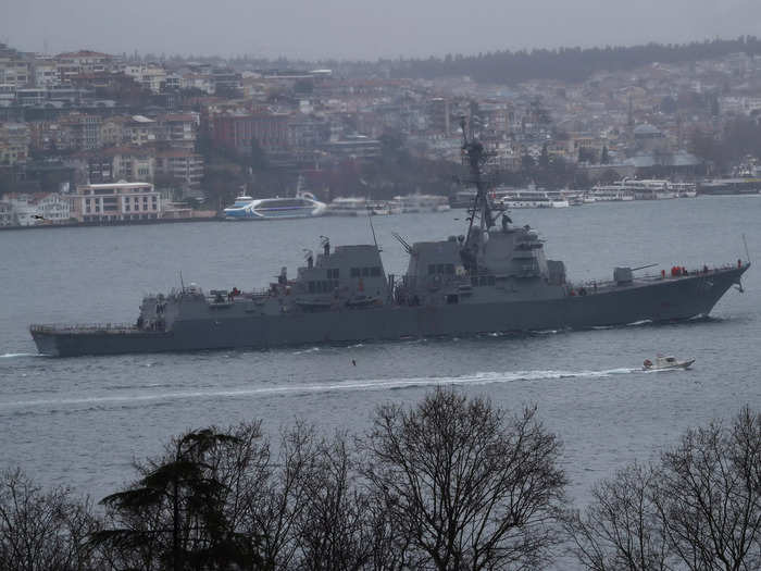 The USS Thomas Hudner, one of four Arleigh Burke-class guided-missile destroyers in the fleet.