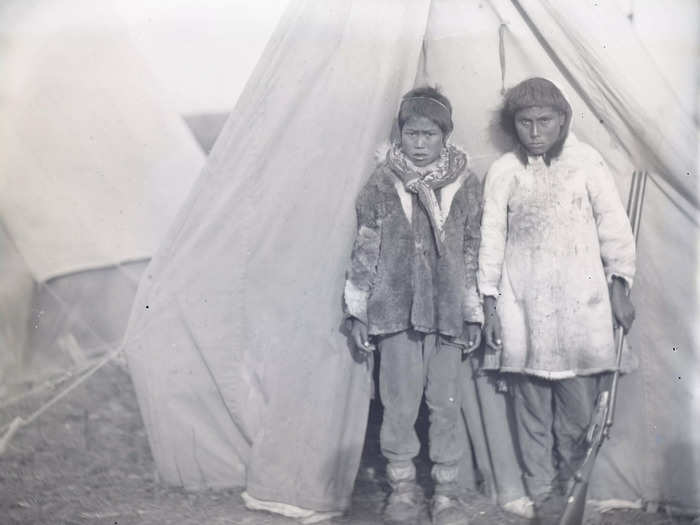 1884: These two Inuit children were part of the exploration of the Kobuk River in northern Alaska.