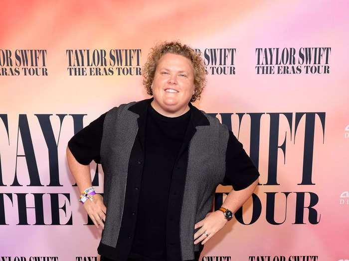 Comedian Fortune Feimster wore a casual black and gray look for the evening.