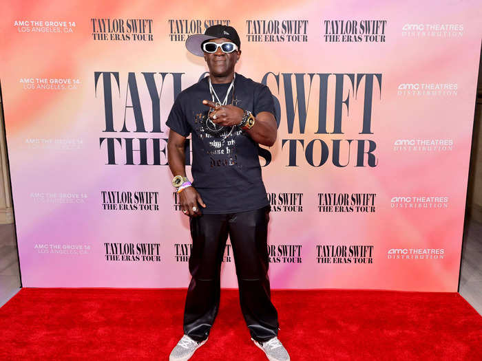 Rapper Flavor Flav also showed up to support "The Eras Tour" movie.