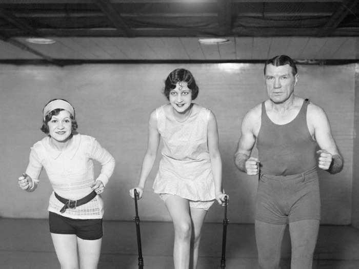 Some exercise equipment of the past is still used today. For example, the treadmill had humble beginnings.