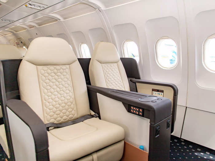 The A319 unveiled on Wednesday is equipped with 44 lie-flat seats in a 2x2 configuration.