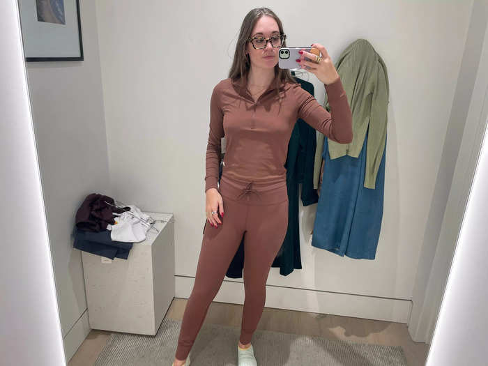 Finally, I tried on a matching jacket and legging set.