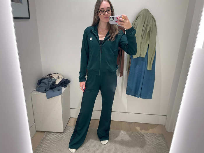 First, I tried on a tracksuit.