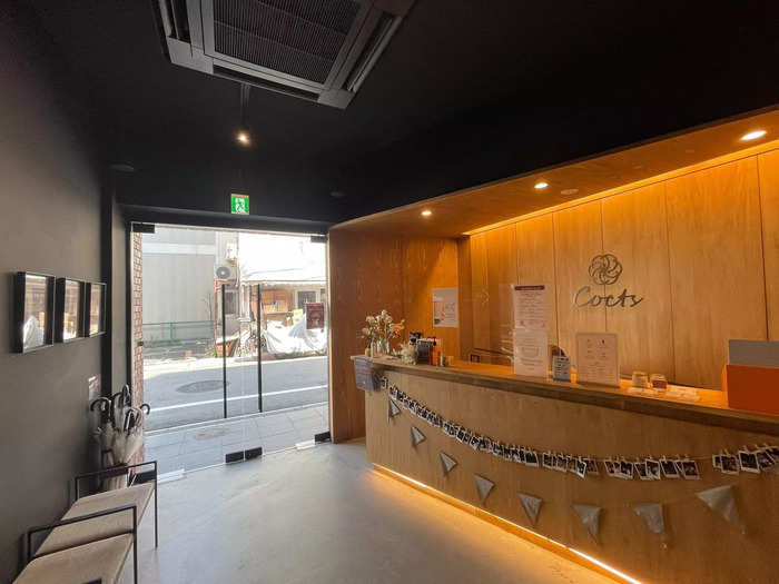 The second half of the capsule hotel was home to the check-in desk.