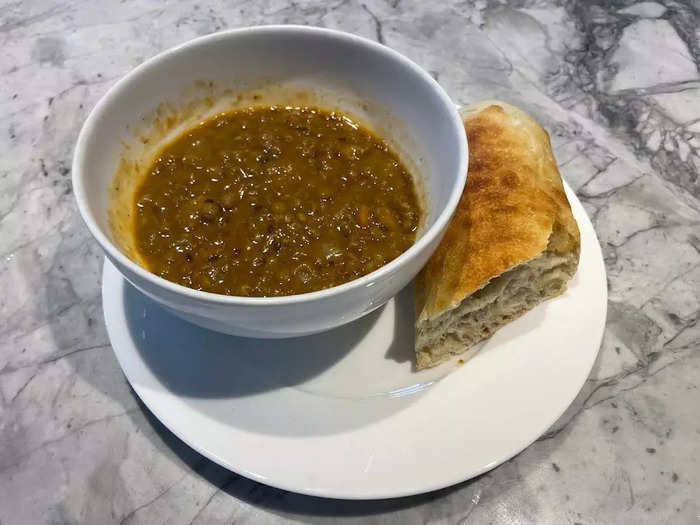 The lentil soup was actually a bit better than I expected — but I