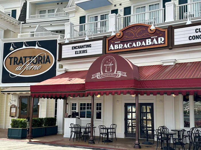 The bar and restaurant options along Disney