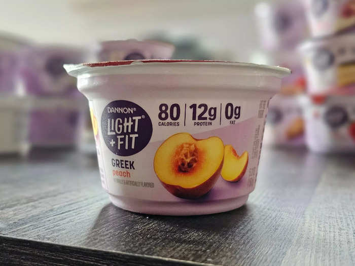 The peach yogurt was light but flavorful. 