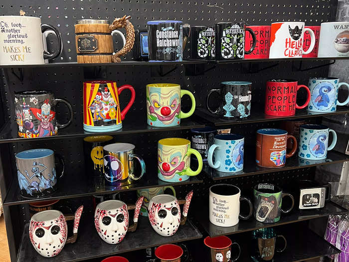 There were also mugs inspired by "American Horror Story," "Silence of the Lambs," and more. It kind of felt like a souvenir shop.