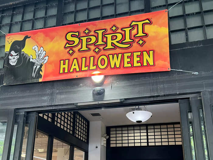 The Spirit Halloween was 10 blocks away from Party City. At first, I thought I was in the wrong spot because all the windows were blacked out, but I eventually found the door.