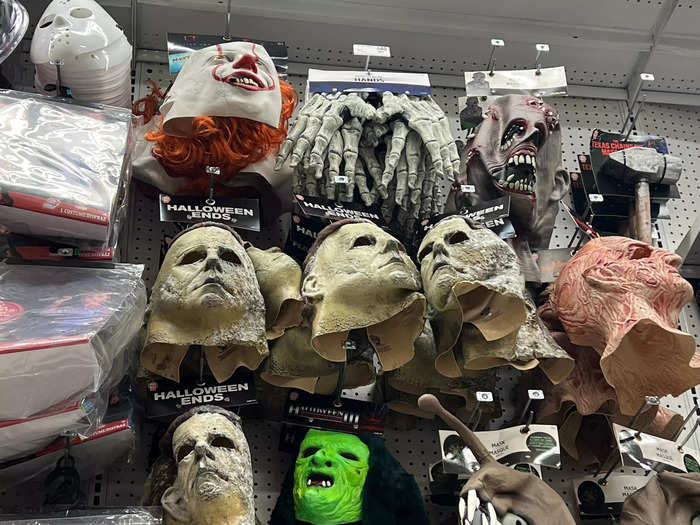 The masks were spread out around the store