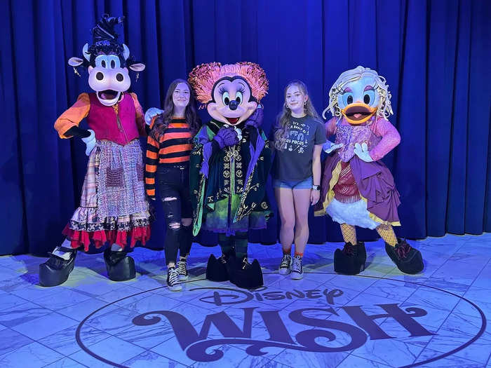 We were excited to see Mickey, Minnie, and other characters in their Halloween costumes — but we almost didn