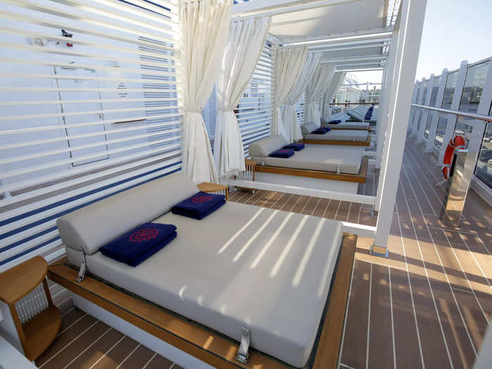 Throughout the ship, there are 64 private cabanas to make outdoor lounging feel more exclusive. 